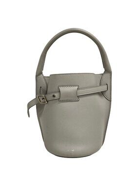 Celine Handbag Big Bag Bucket Nano Gray Leather
